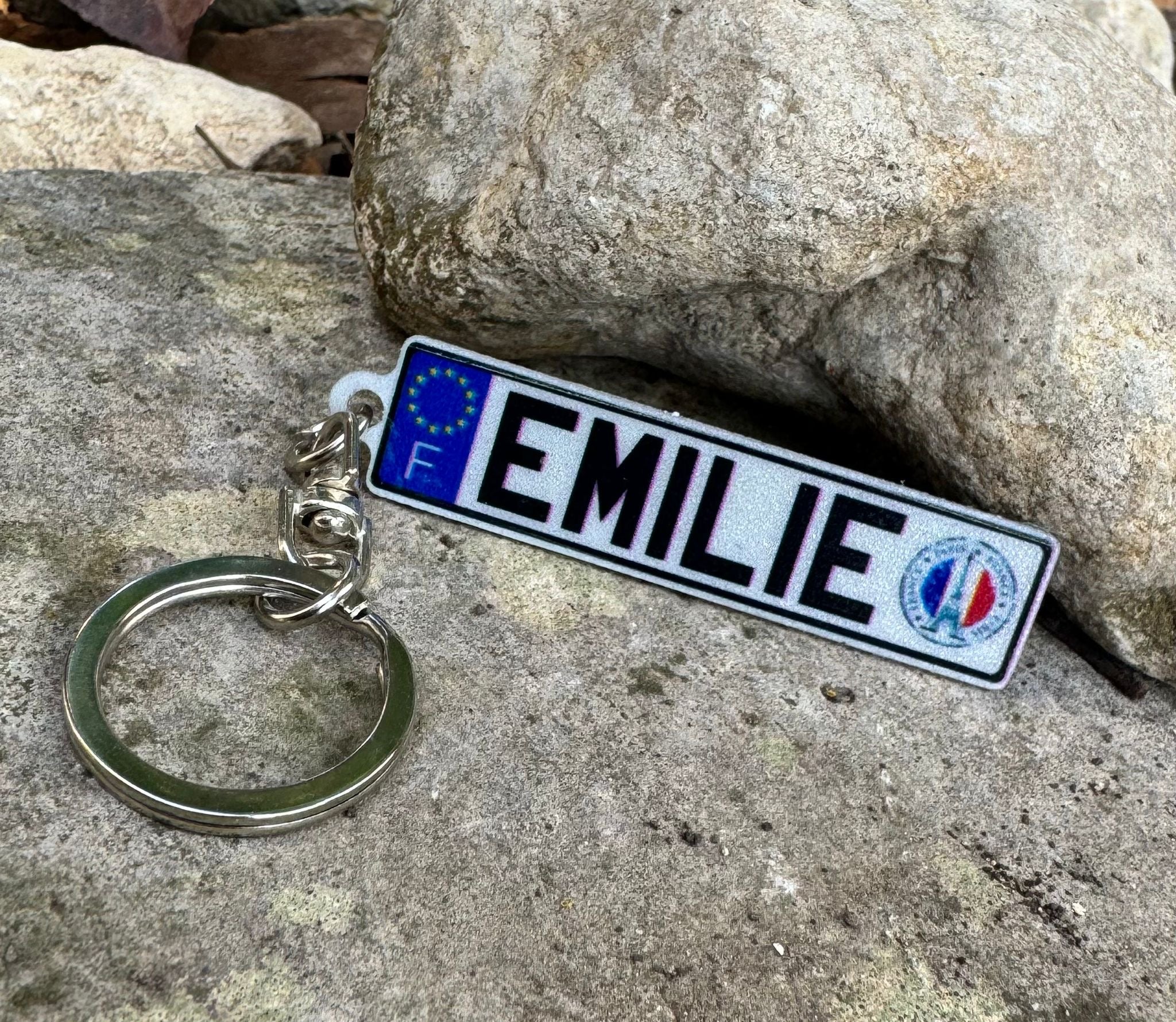 France Euro Plate Keychain