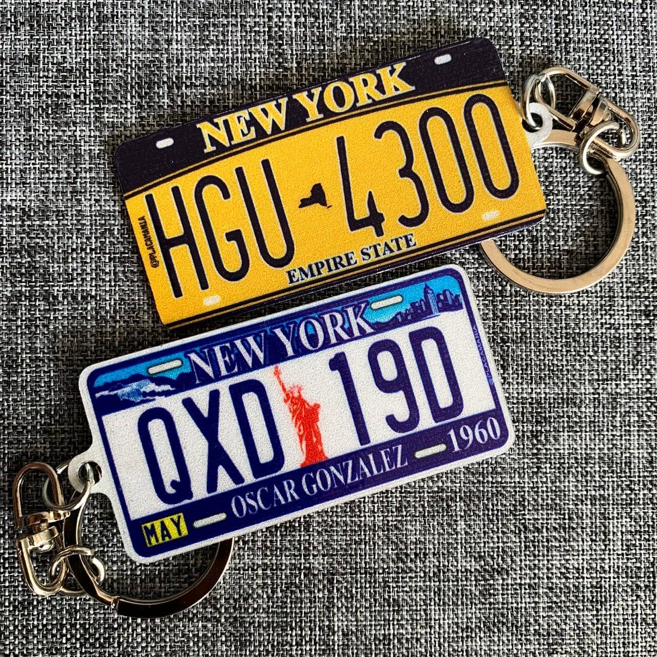 New York License Plate Custom Keychain