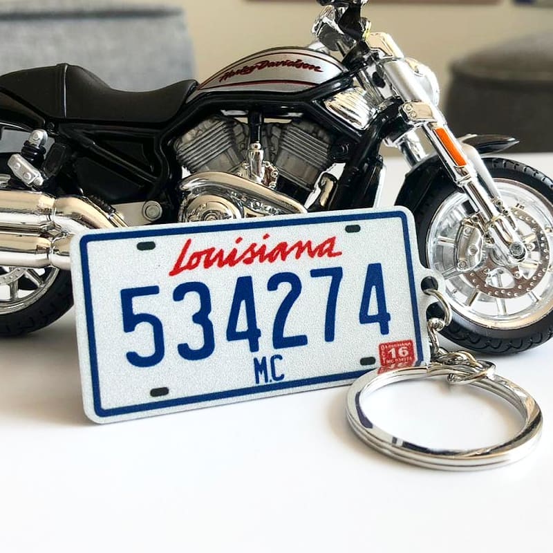Louisiana License Plate Custom Keychain