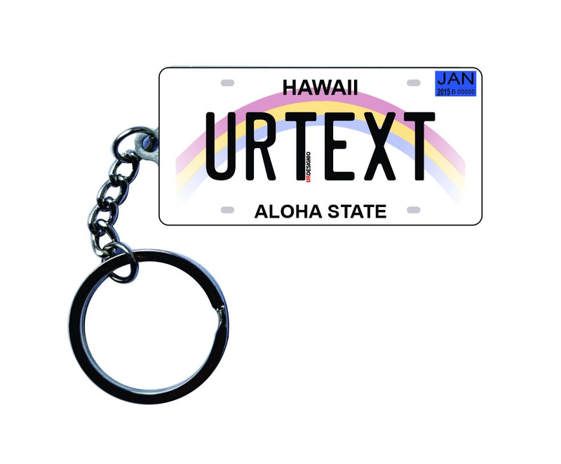Hawaii License Plate Custom Keychain