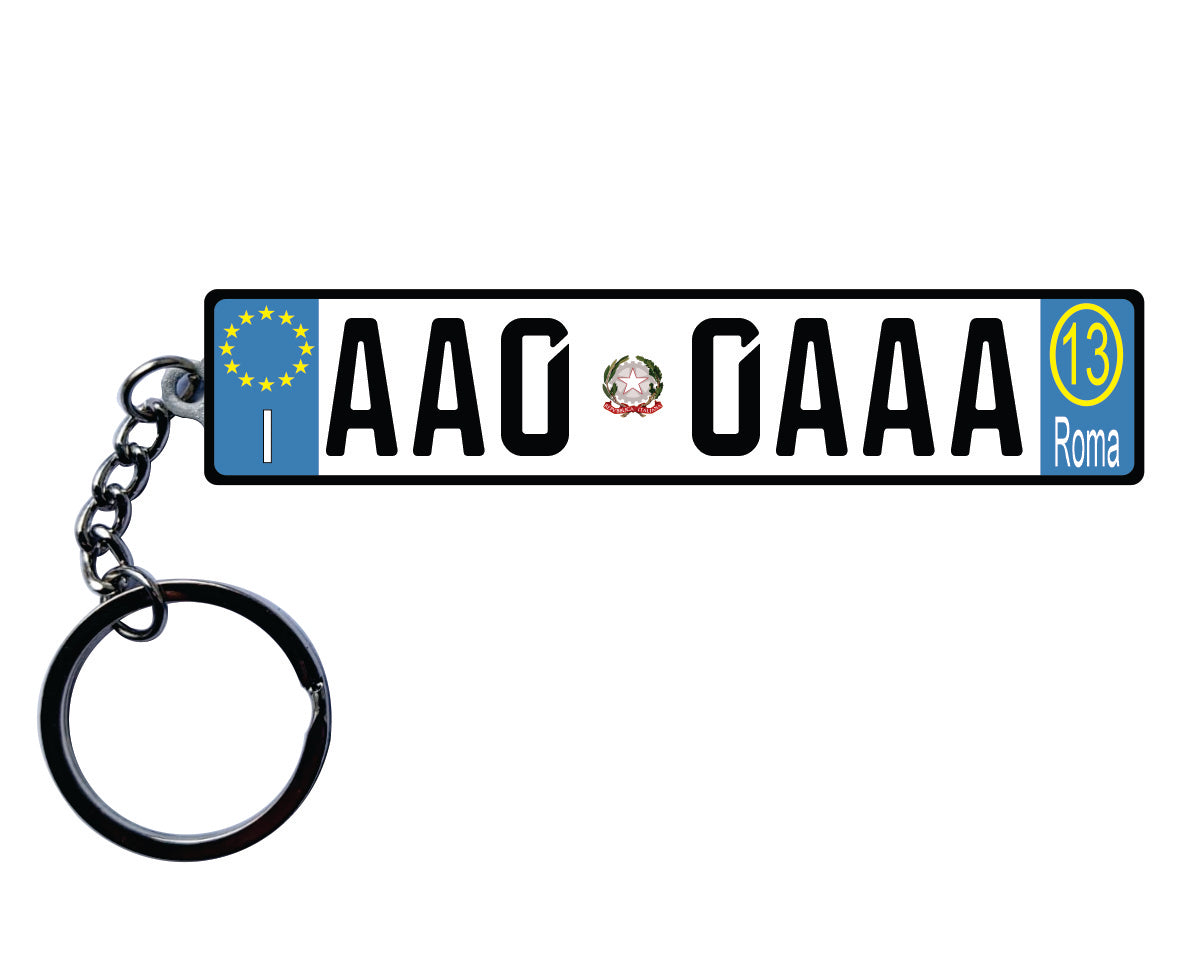 Italy Euro Plate Keychain