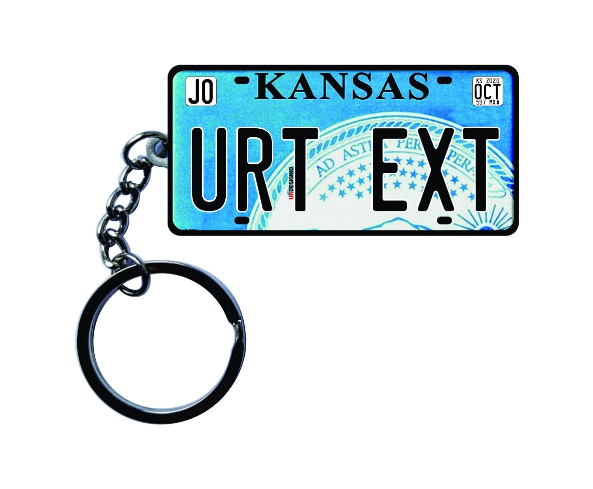 Kansas License Plate Custom Keychain