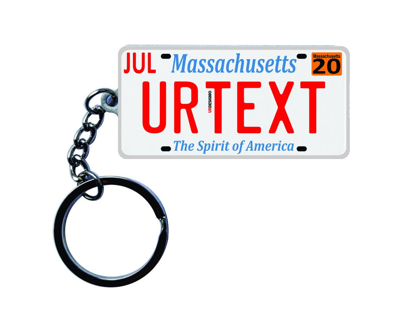Massachusetts License Plate Custom Keychain