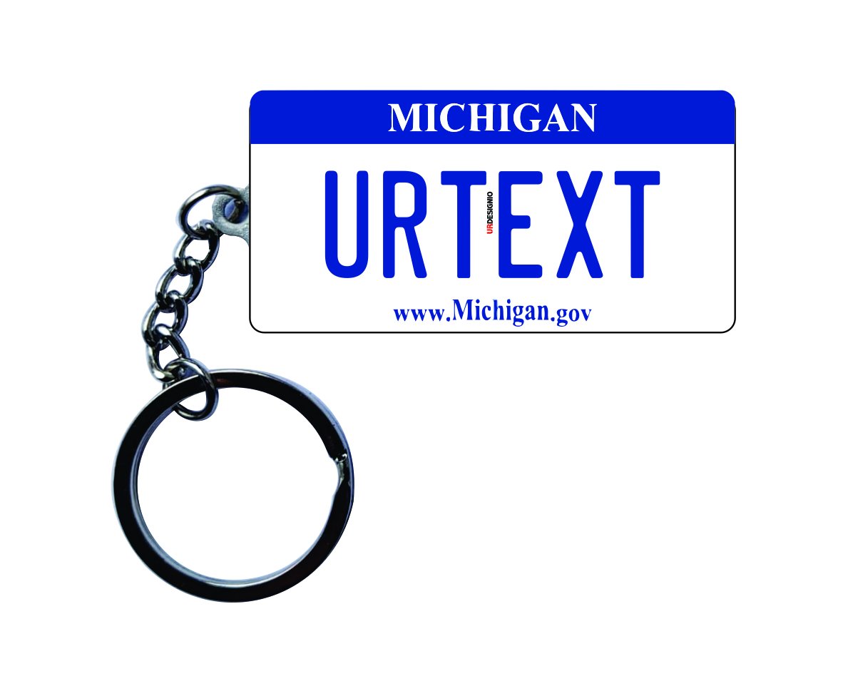 Michigan License Plate Custom Keychain