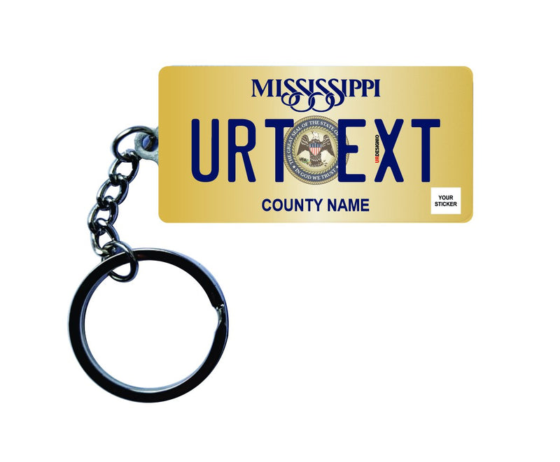 Mississippi License Plate Custom Keychain