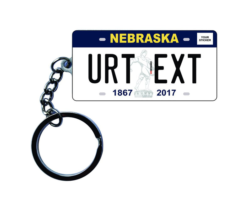 Nebraska License Plate Custom Keychain
