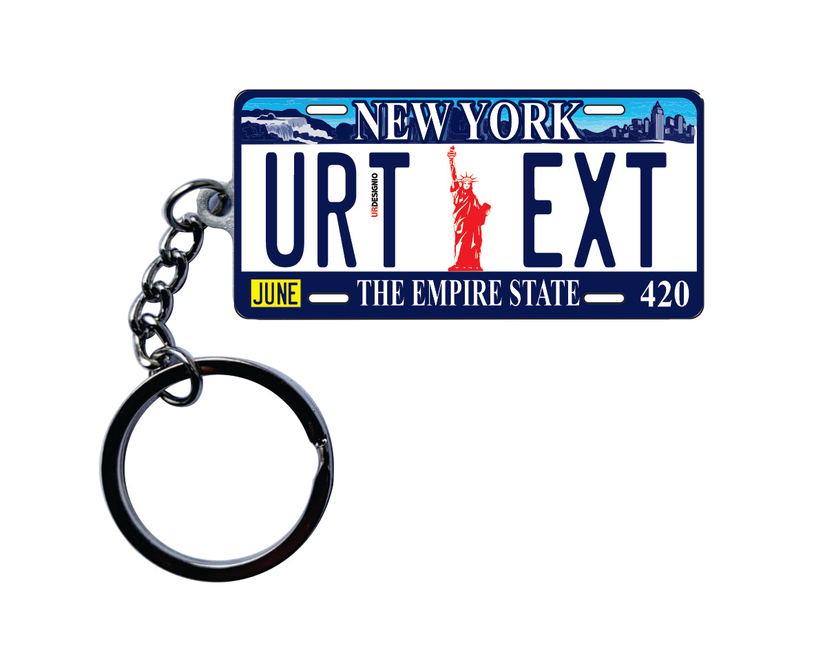 New York License Plate Custom Keychain