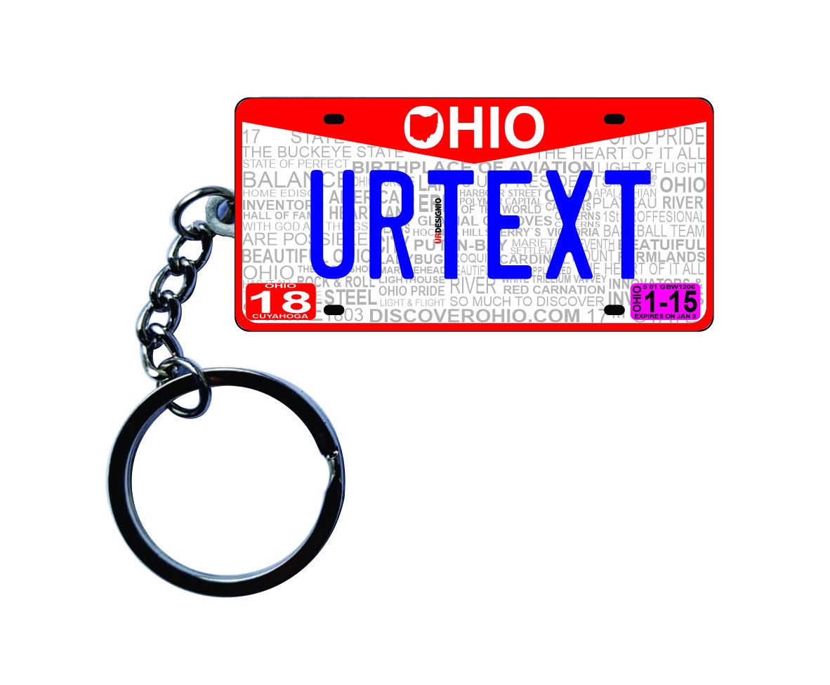 Ohio License Plate Custom Keychain