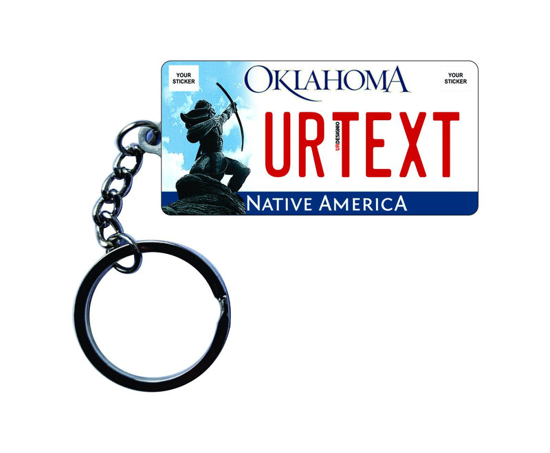 Oklahoma License Plate Custom Keychain