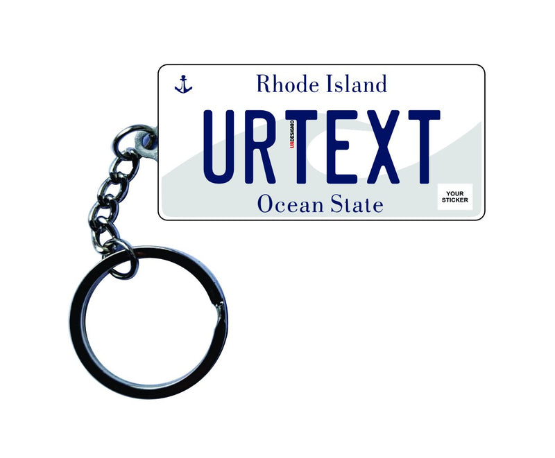 Rhode Island License Plate Custom Keychain