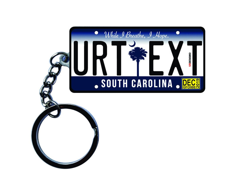 South Carolina License Plate Custom Keychain