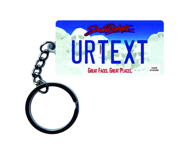 South Dakota License Plate Custom Keychain