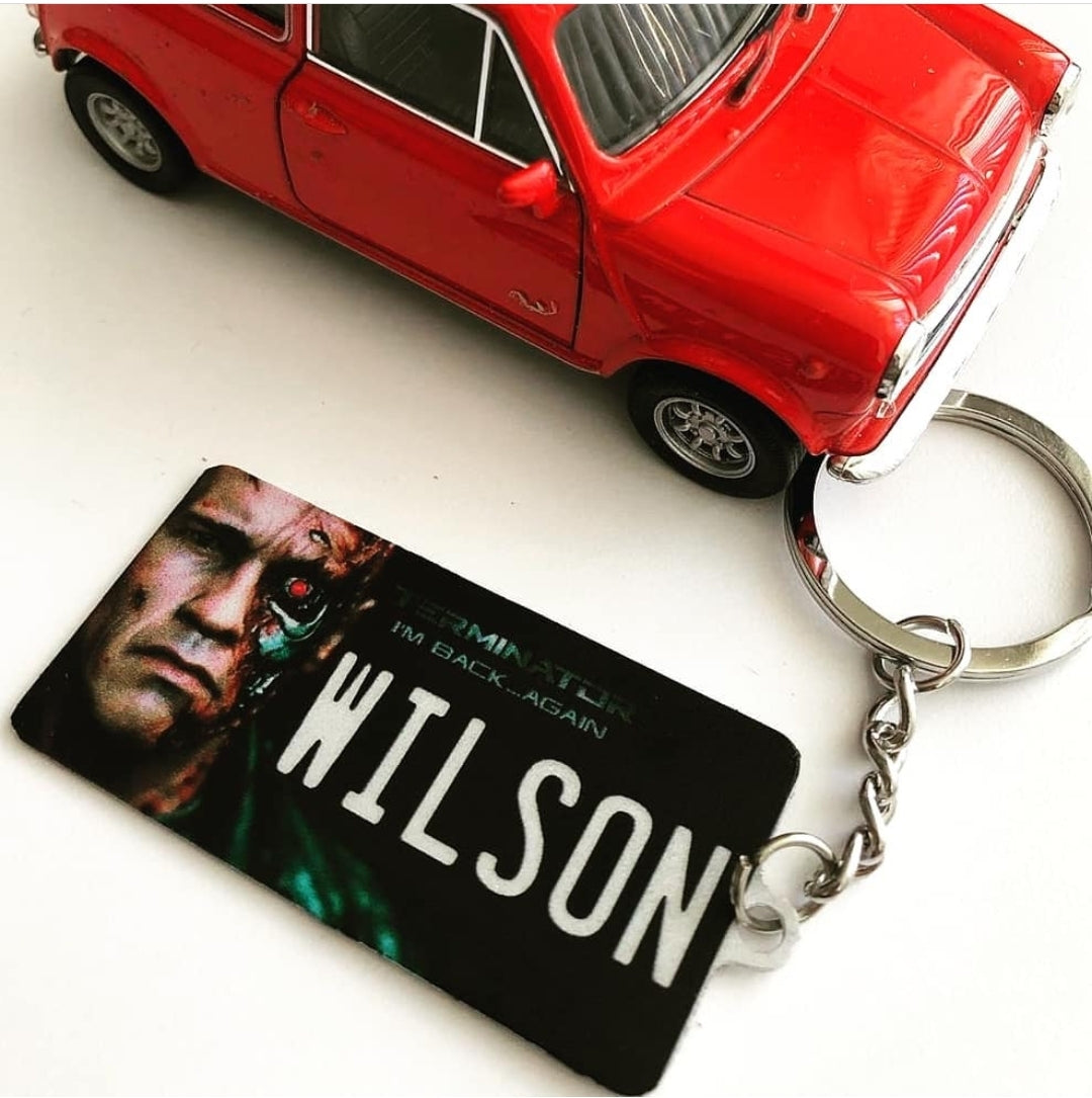 Custom US License Plate Keychain