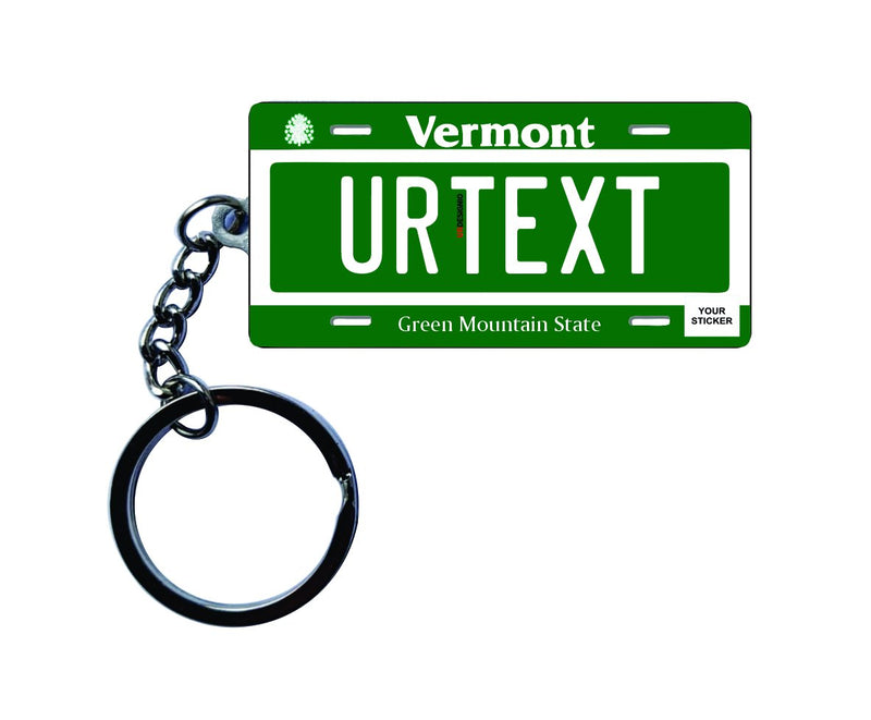 Vermont License Plate Custom Keychain