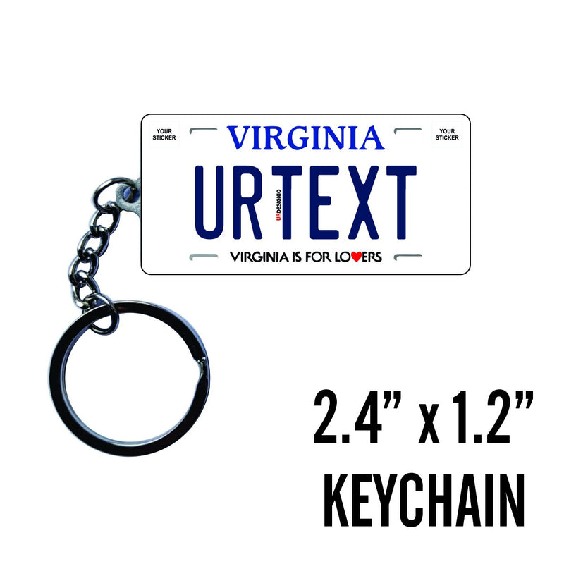 Virginia License Plate Custom Keychain