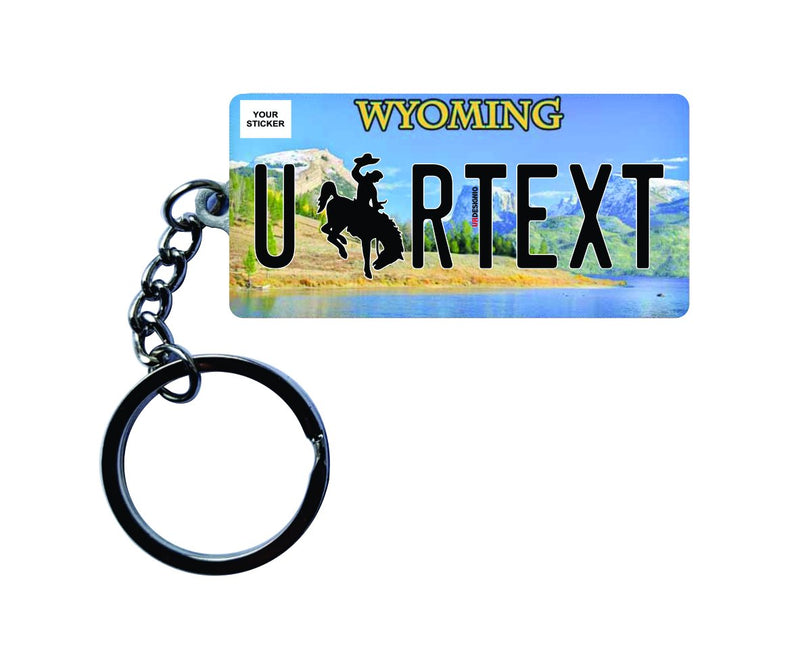 Wyoming License Plate Custom Keychain