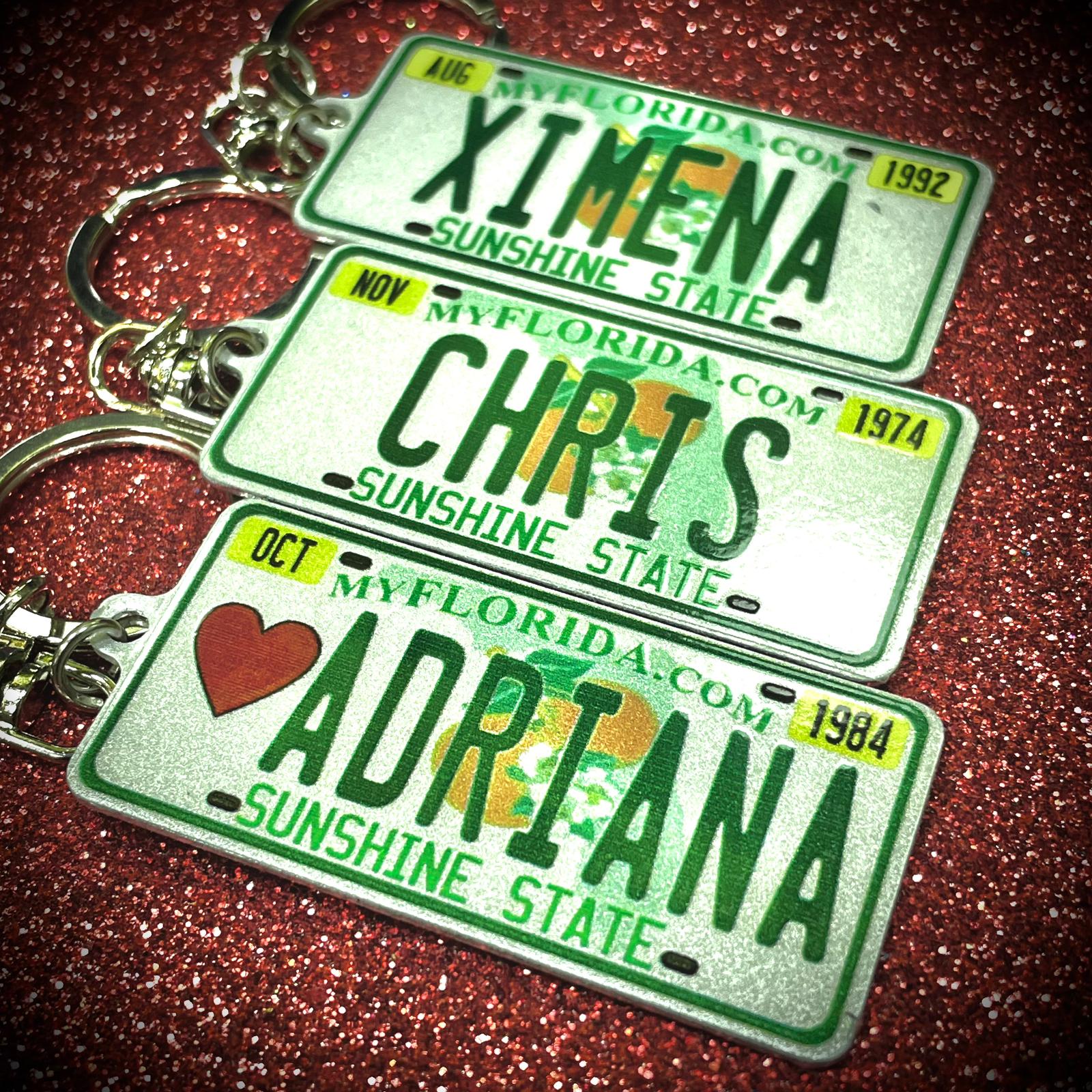 Florida License Plate Custom Keychain