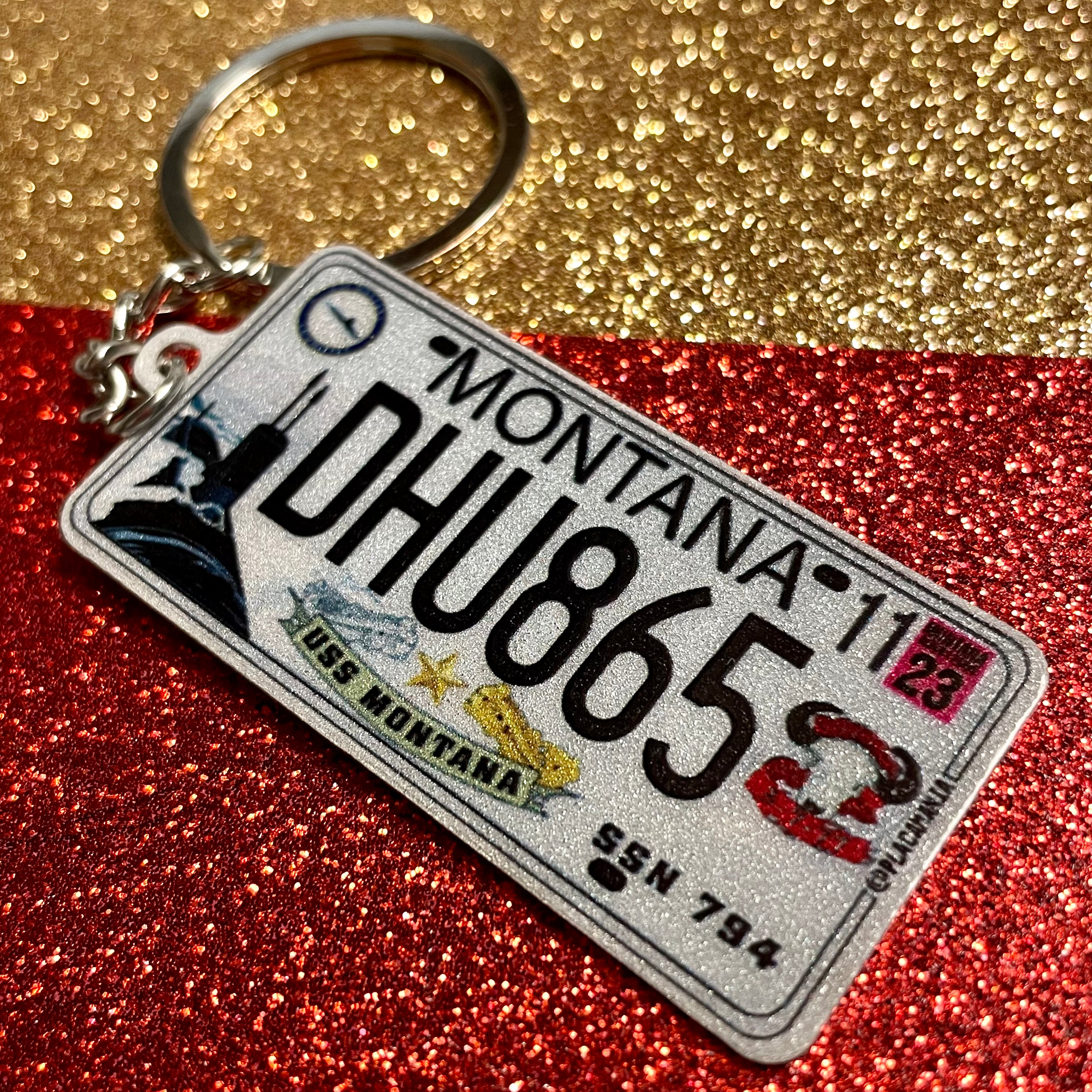 Custom US License Plate Keychain