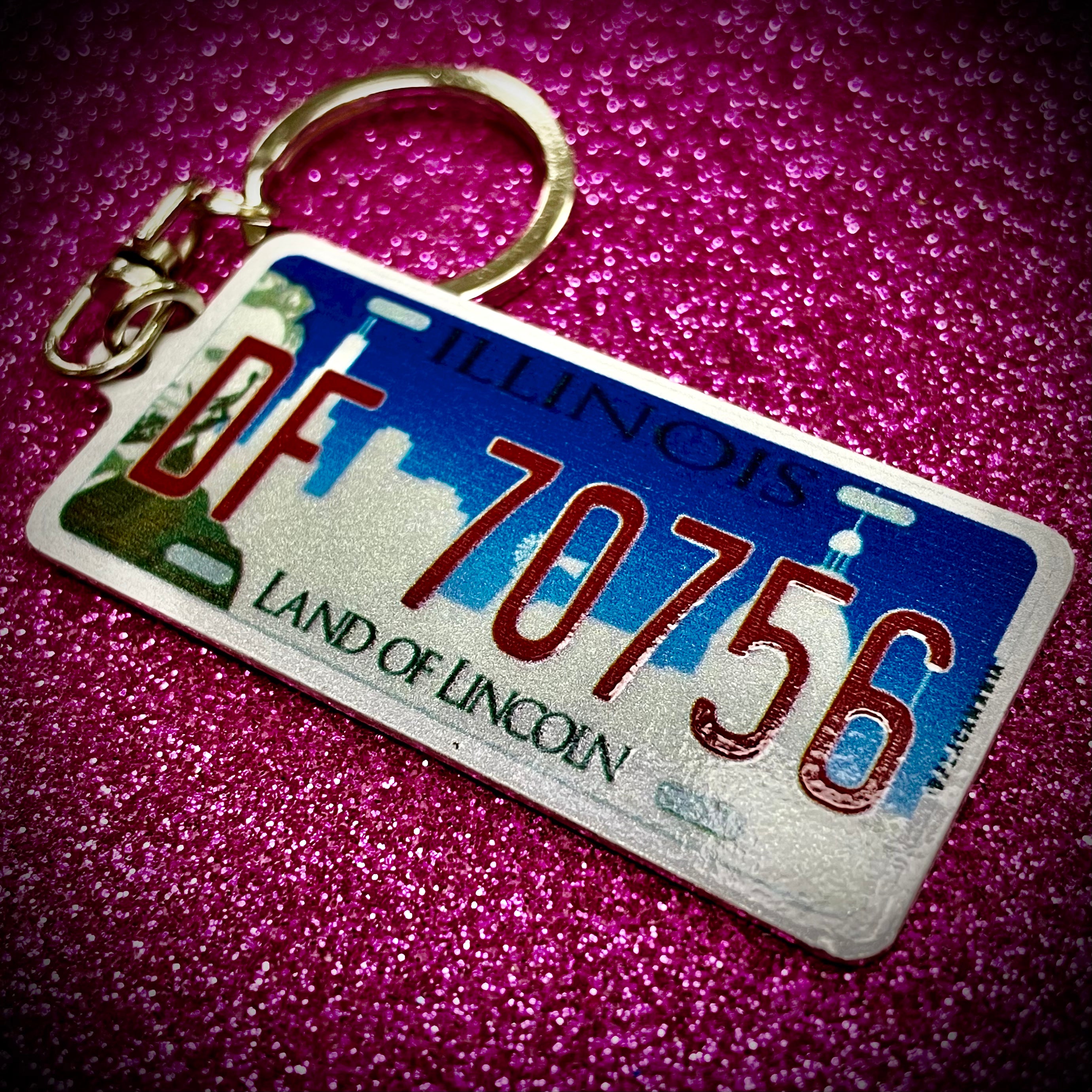 Illinois License Plate Custom Keychain