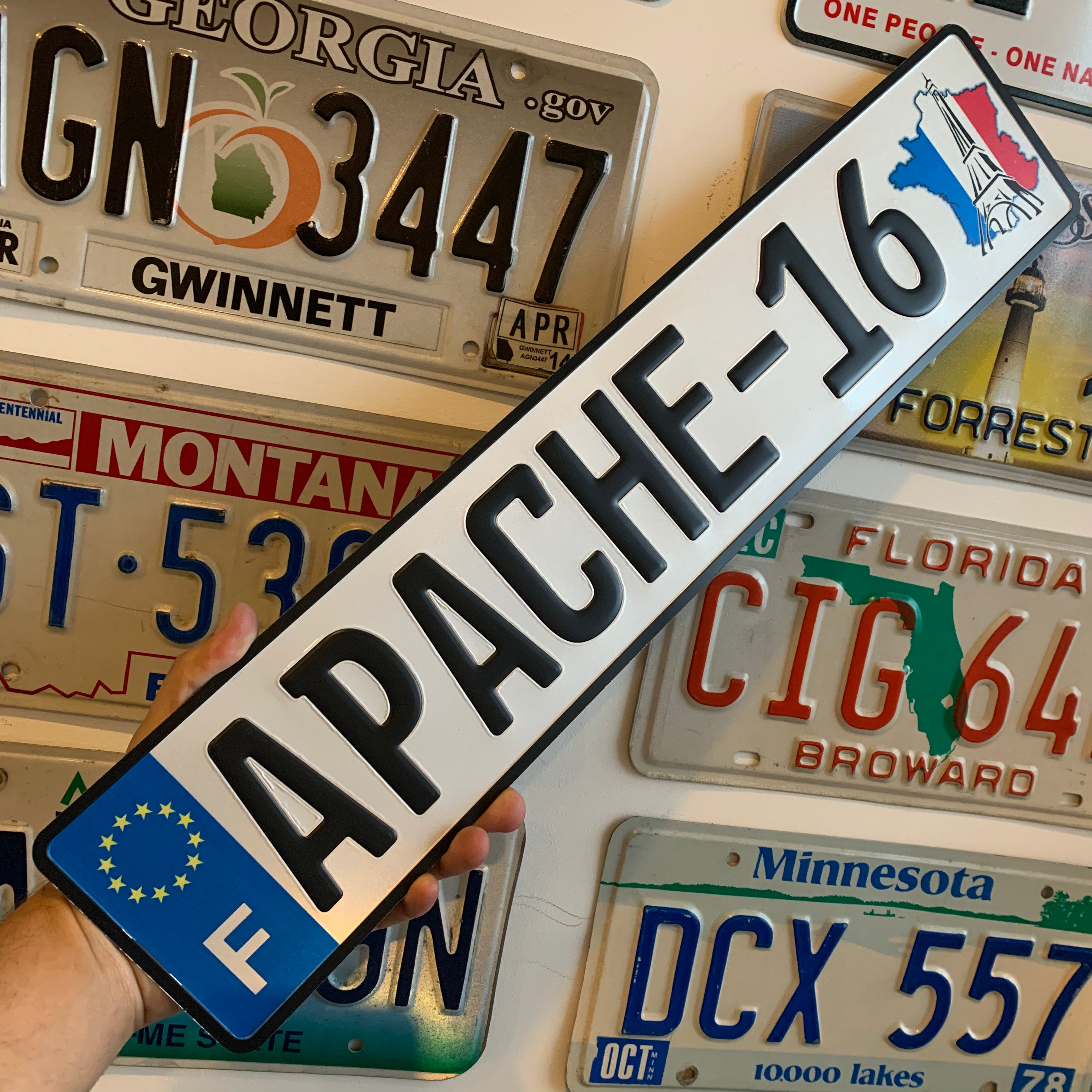 Custom European Aluminium Embossed Vanity License Plate