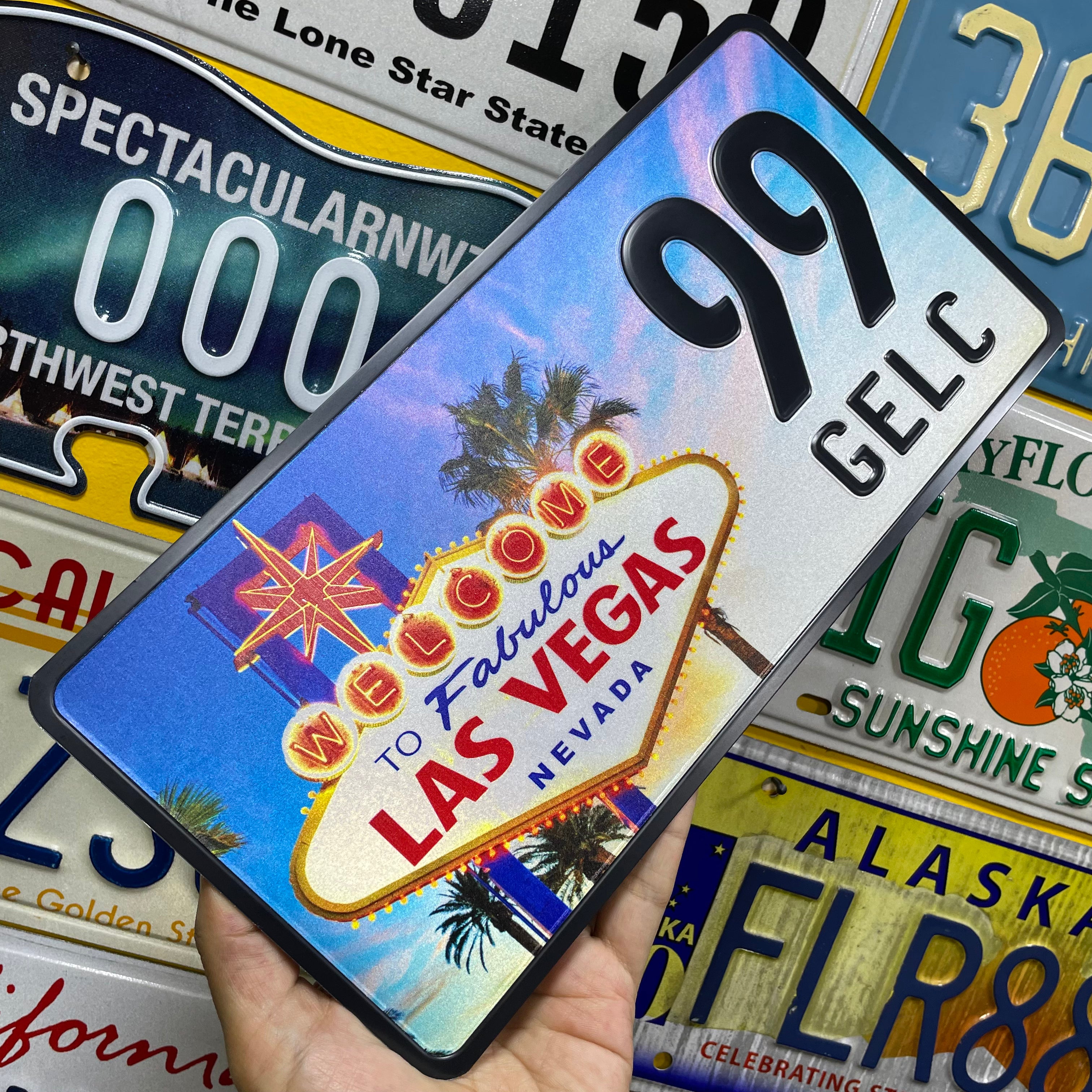 Custom US Aluminium Embossed Vanity License Plate