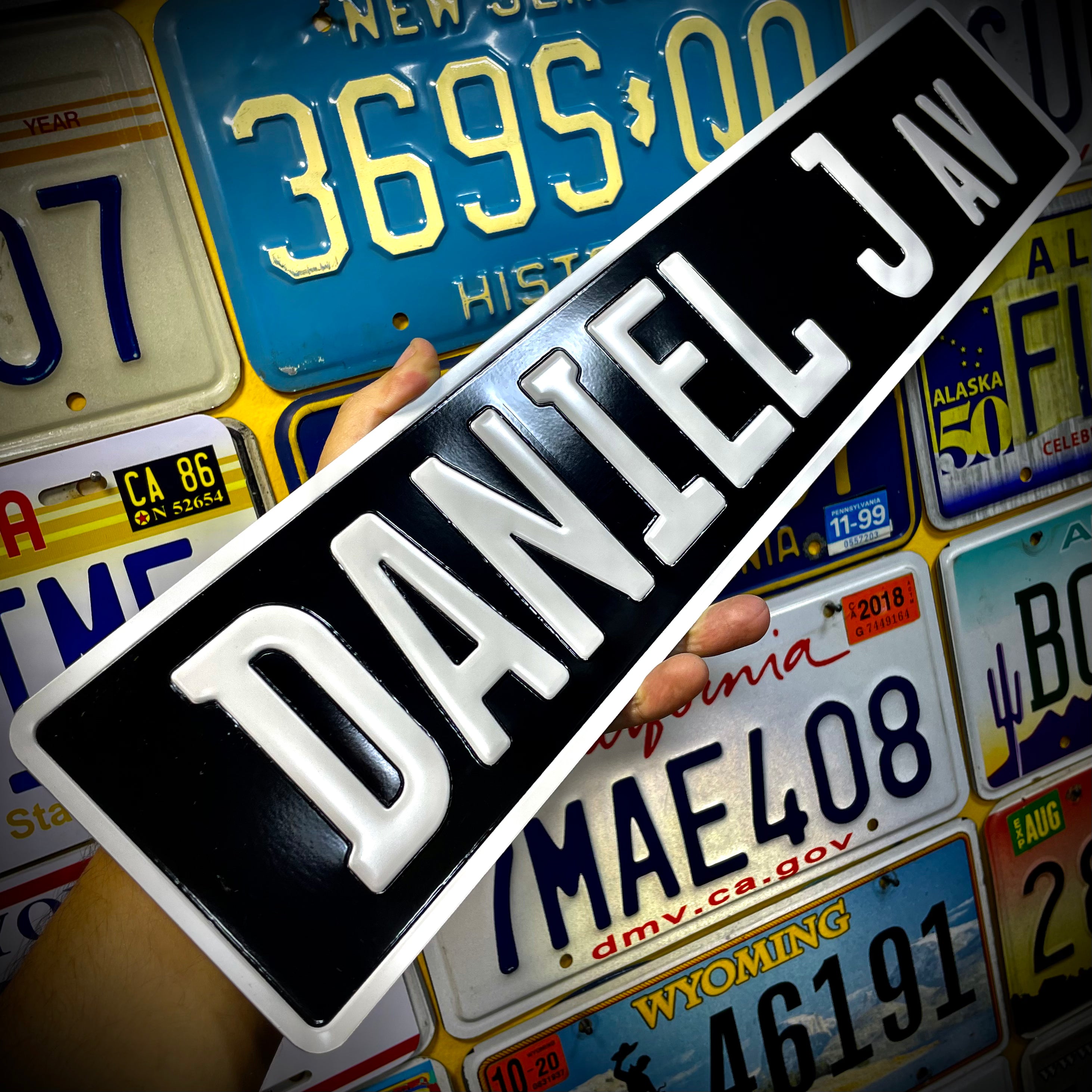 Custom European Aluminium Embossed Vanity License Plate