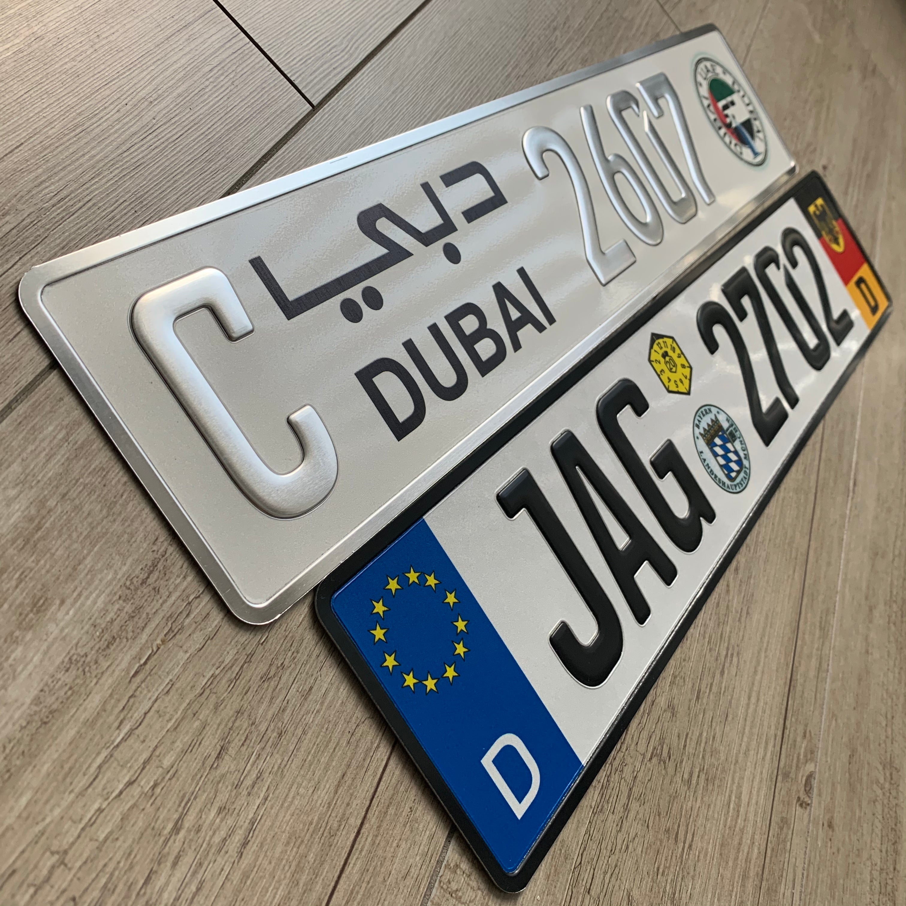 Custom European Aluminium Embossed Vanity License Plate