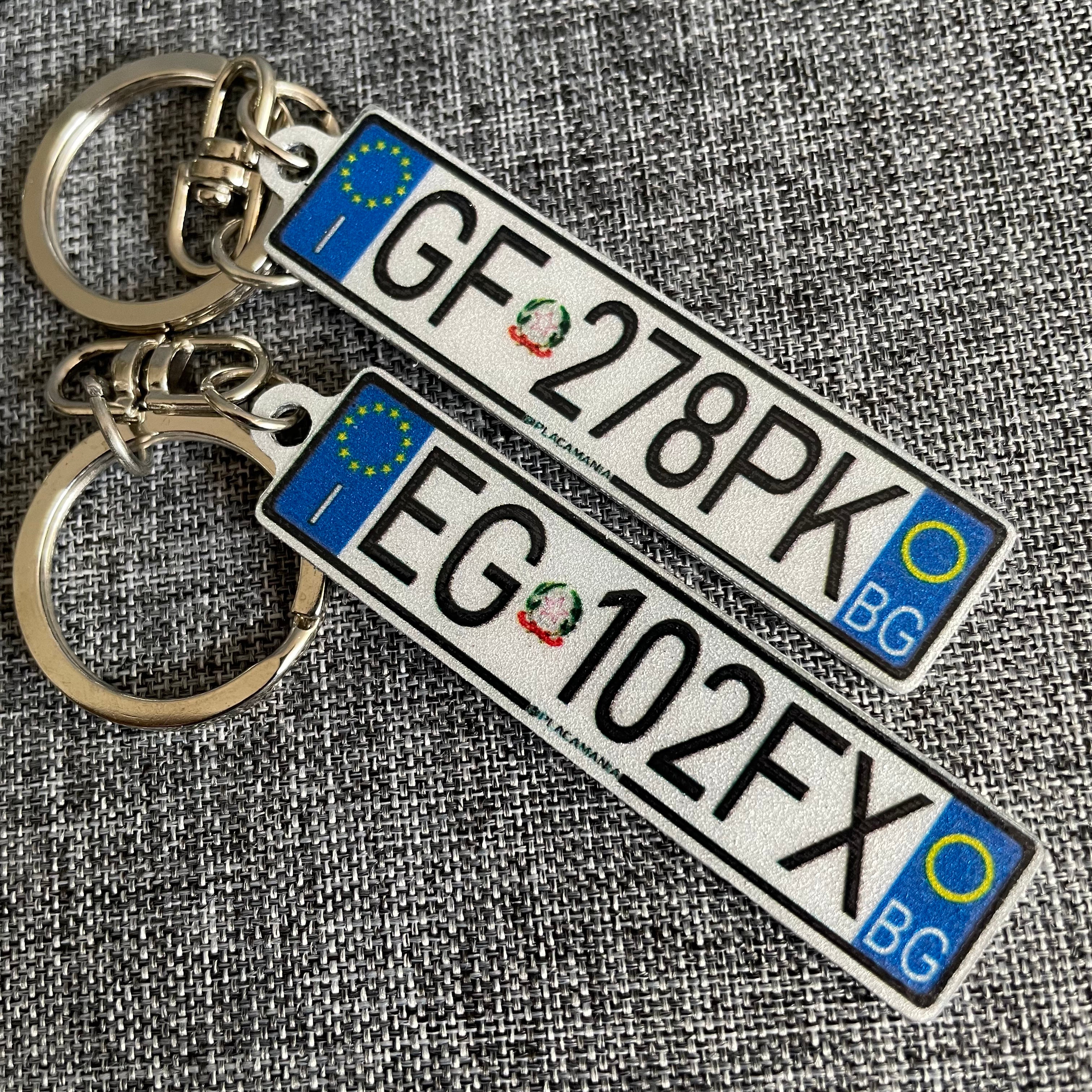 Italy Euro Plate Keychain