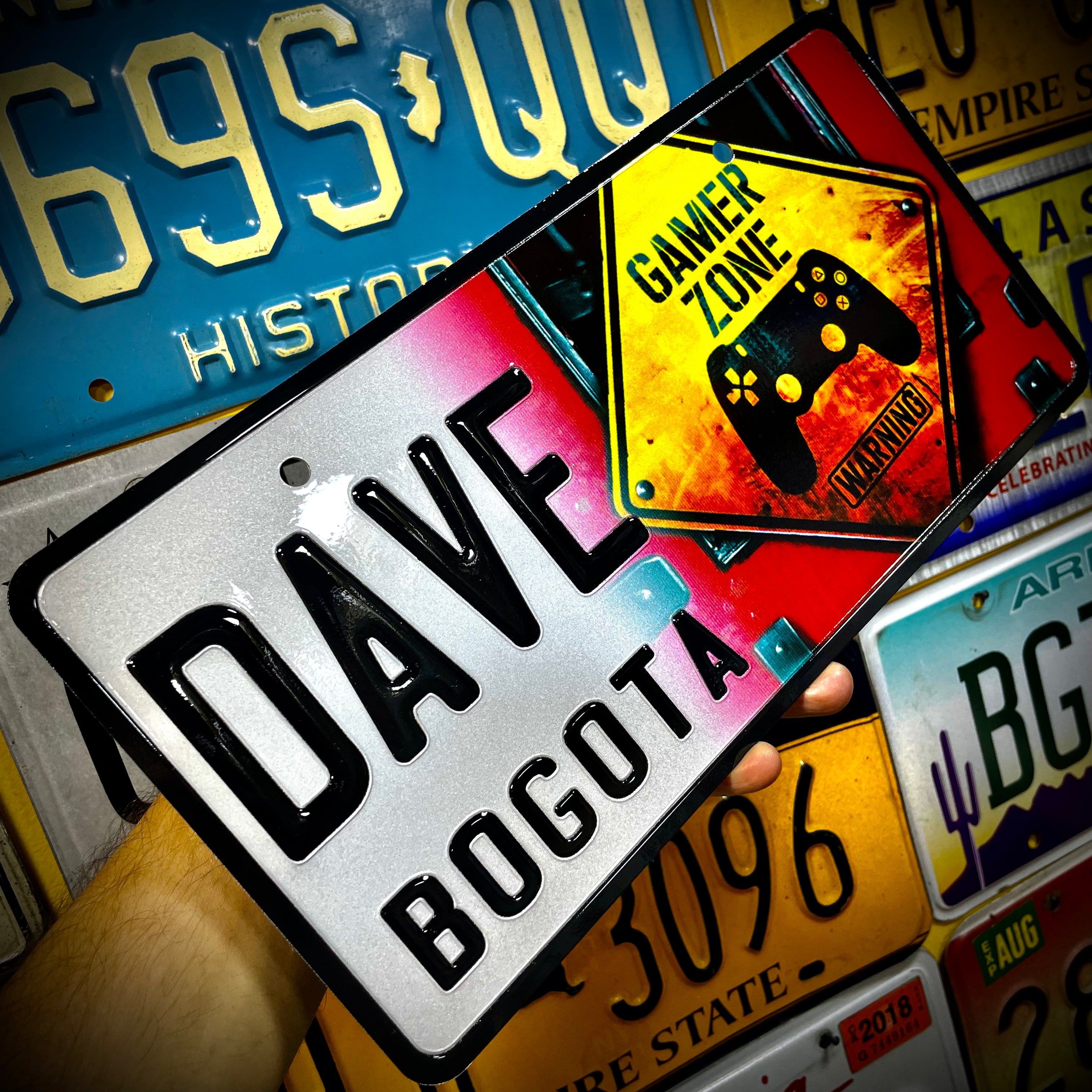 Custom US Aluminium Embossed Vanity License Plate