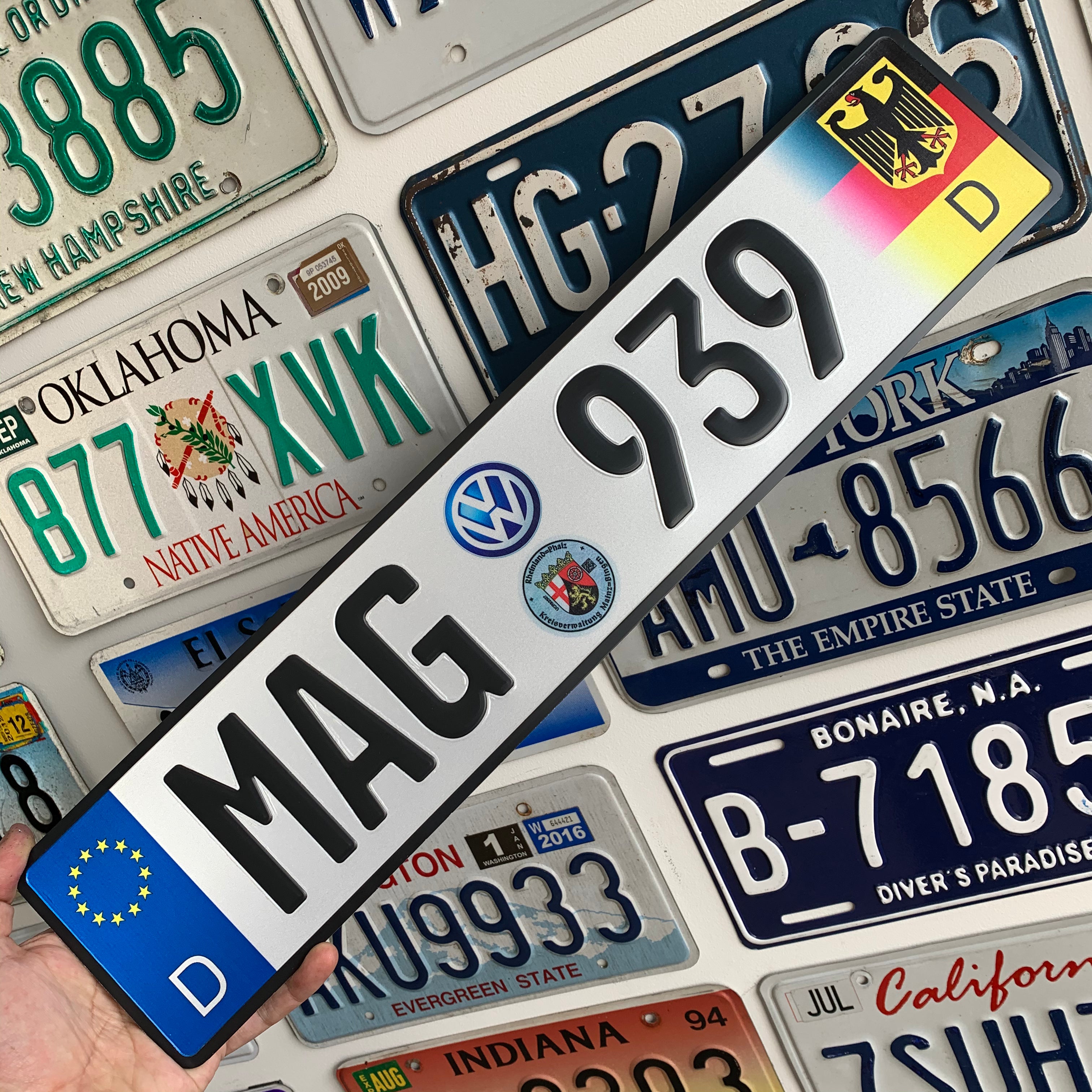 Custom European Aluminium Embossed Vanity License Plate