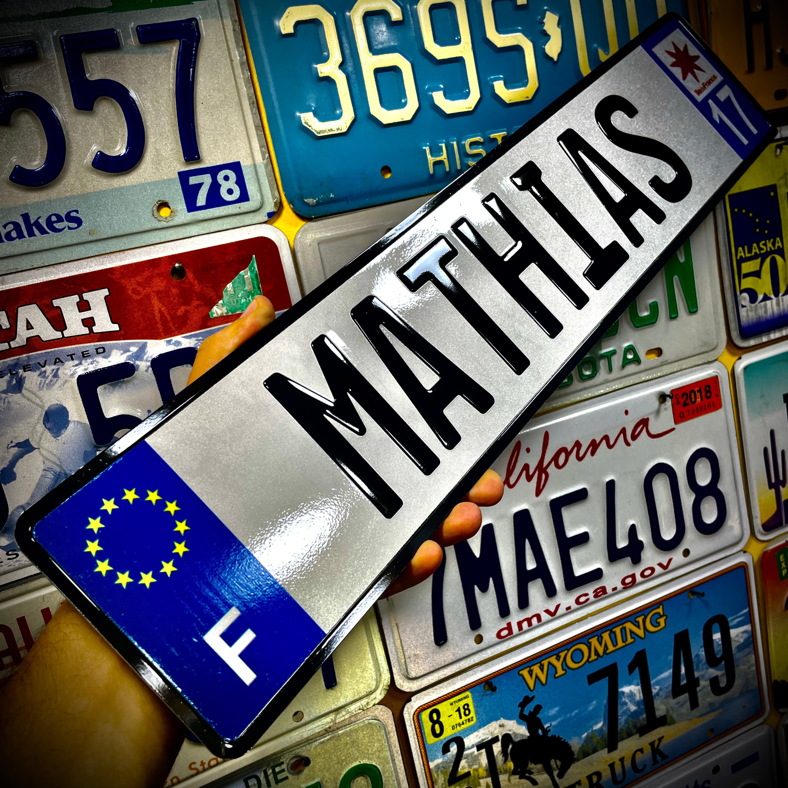 Custom European Aluminium Embossed Vanity License Plate