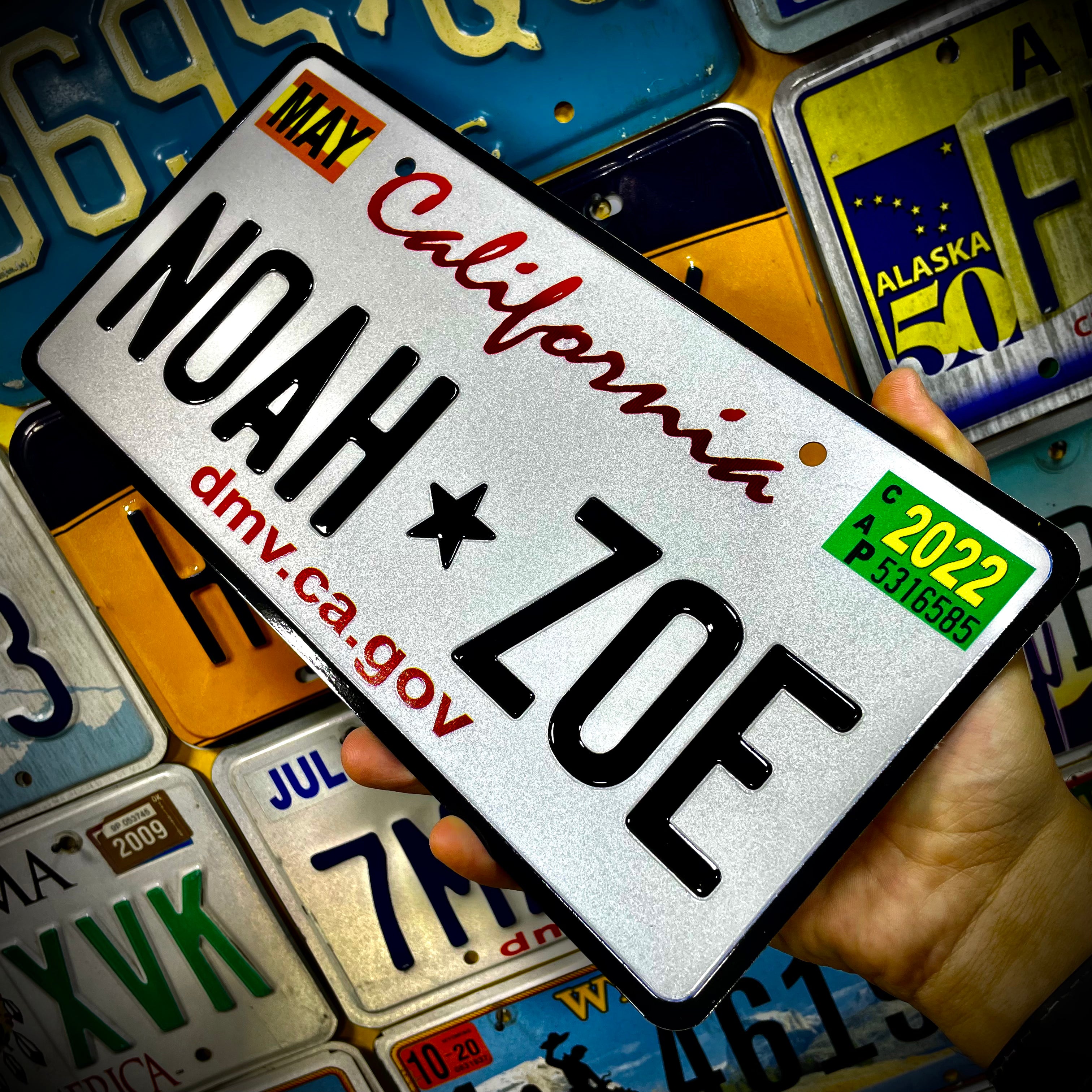 Custom US Aluminium Embossed Vanity License Plate