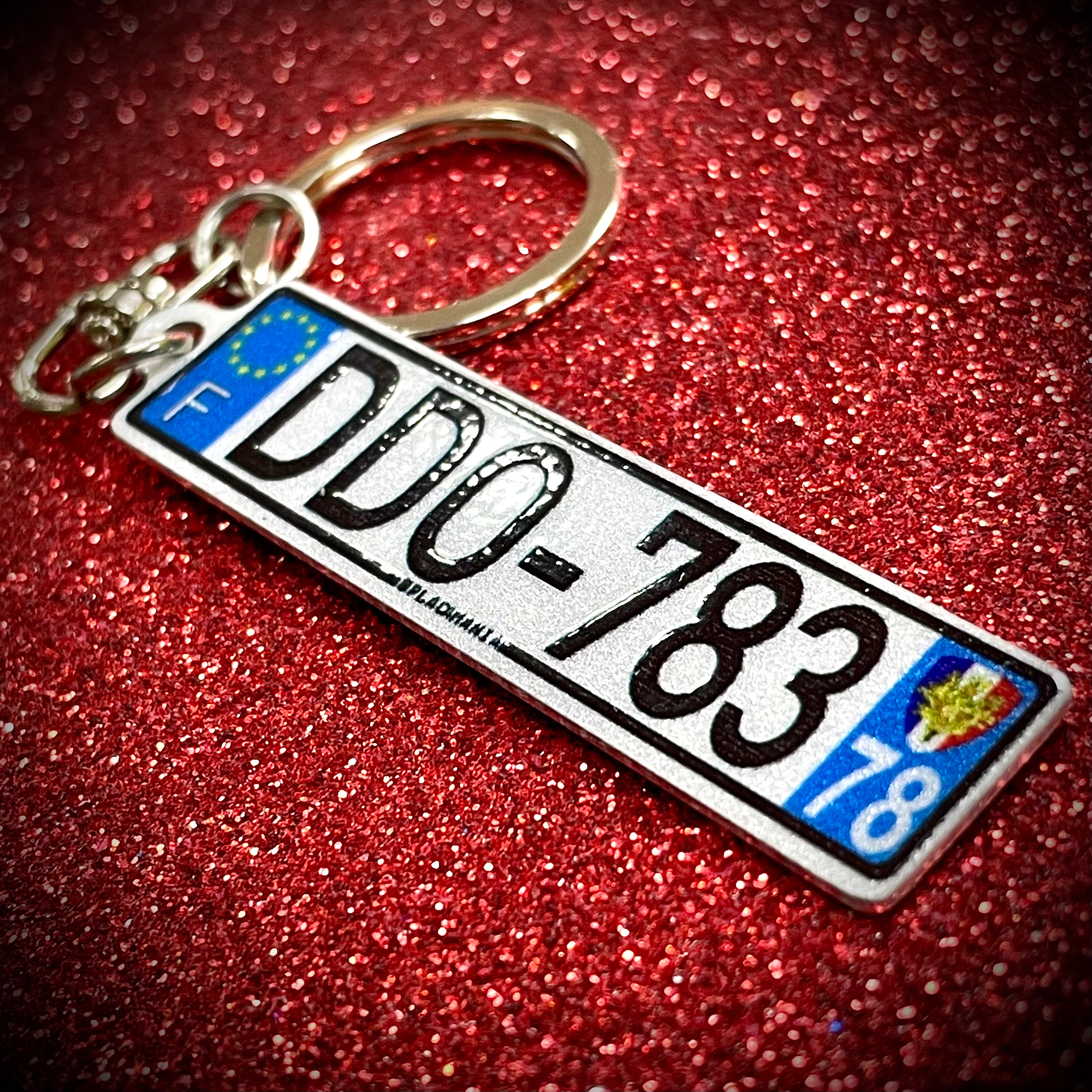 France Euro Plate Keychain