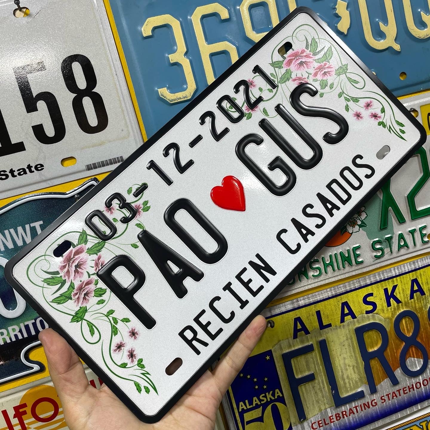 Custom US Aluminium Embossed Vanity License Plate
