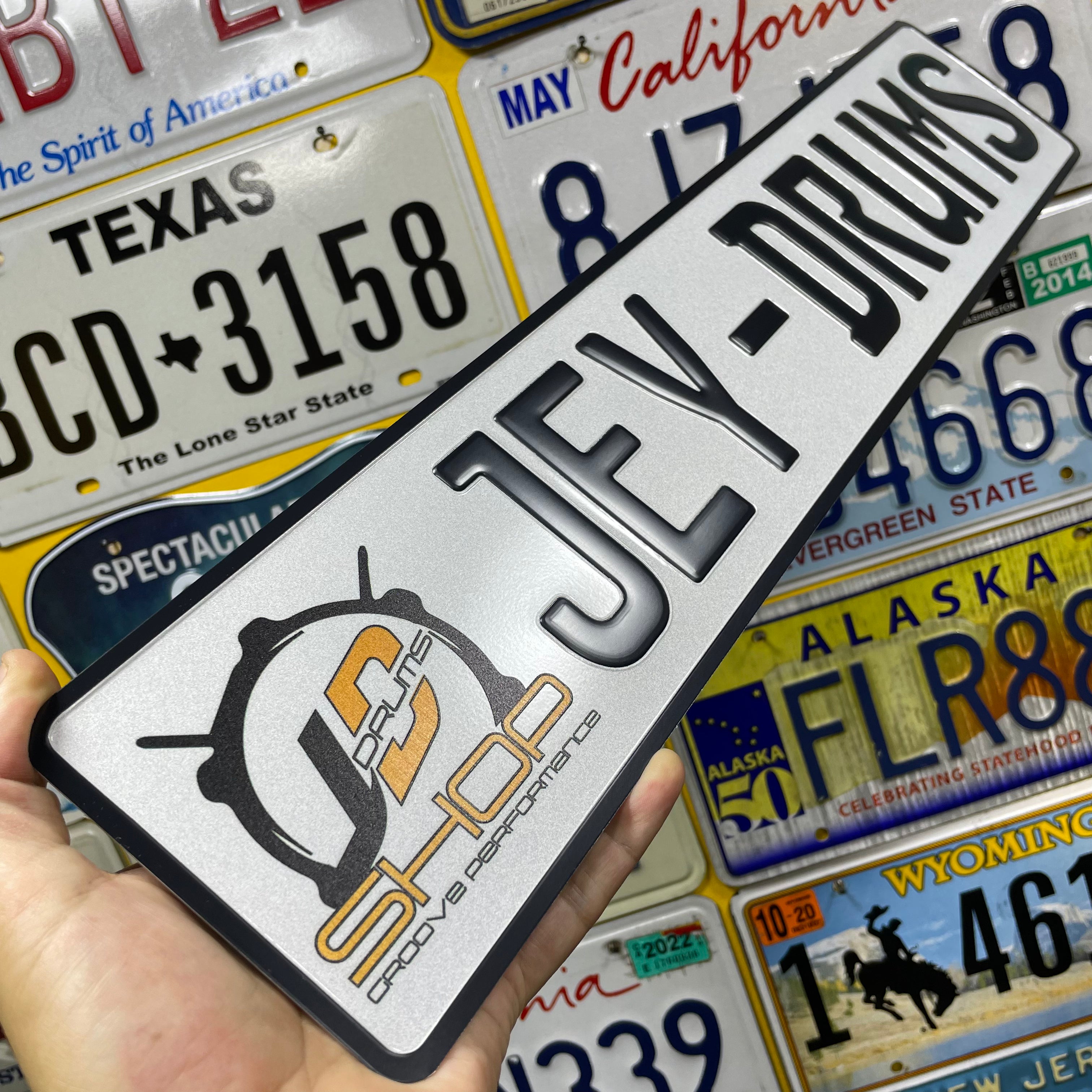 Custom European Aluminium Embossed Vanity License Plate