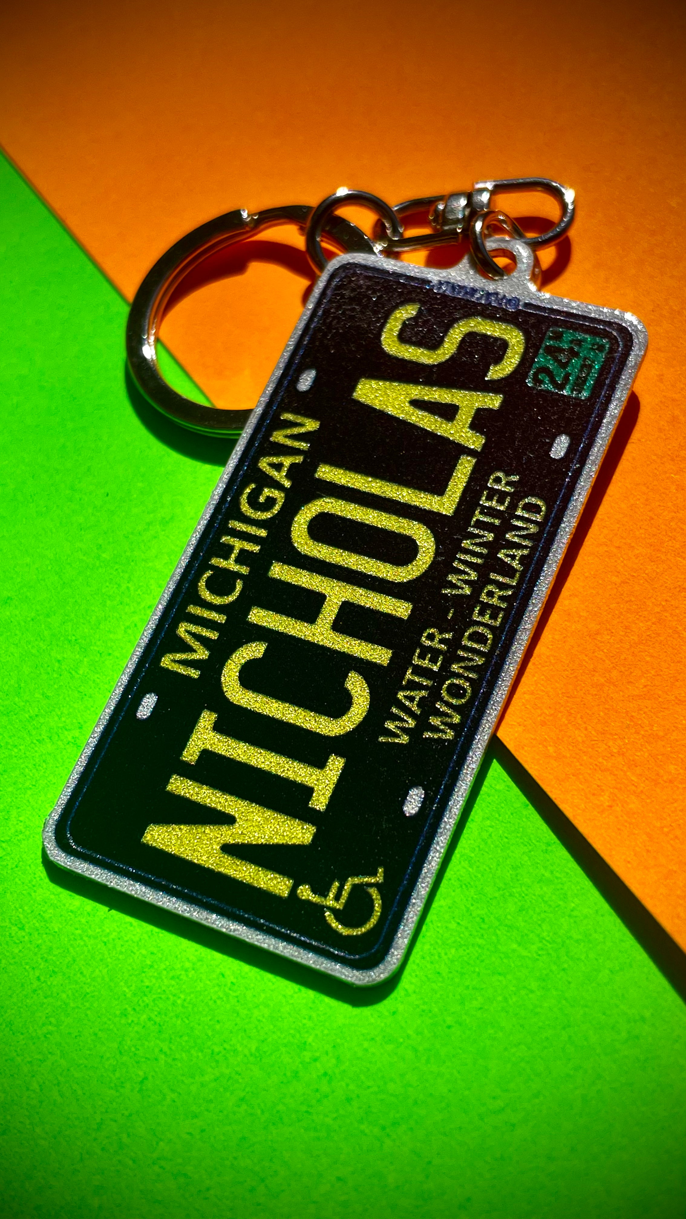 Michigan License Plate Custom Keychain