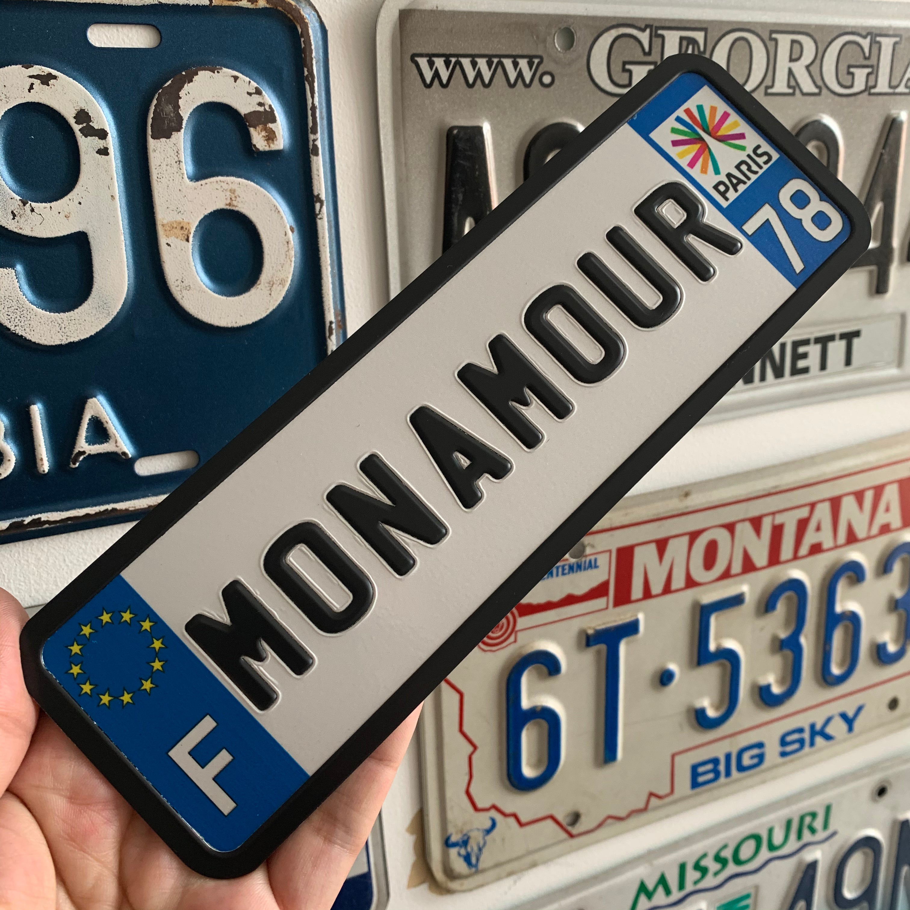 Custom European Aluminium Embossed Vanity License Plate