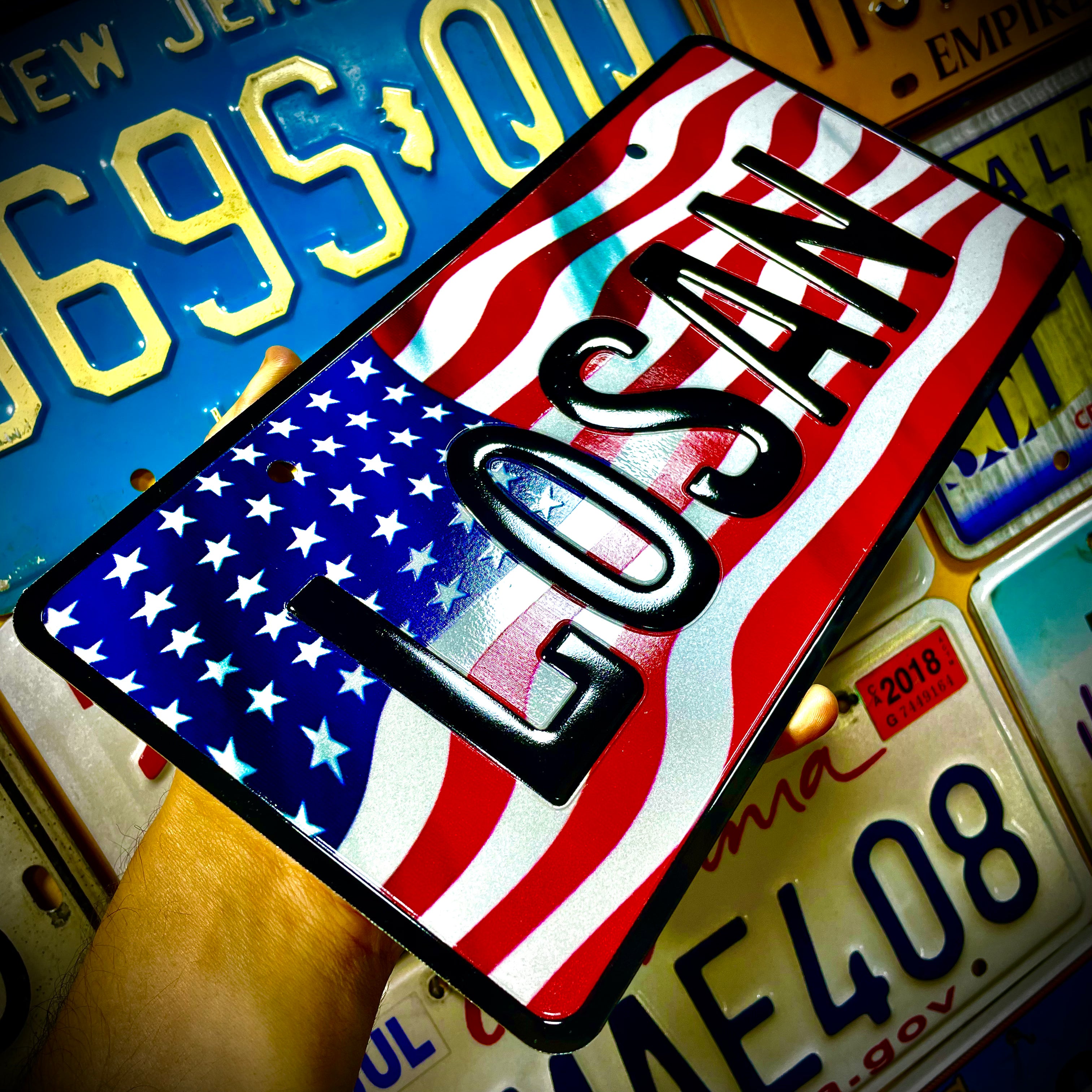 Custom US Aluminium Embossed Vanity License Plate