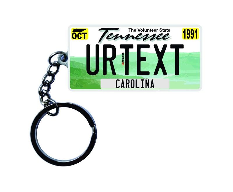 Tennessee License Plate Custom Keychain