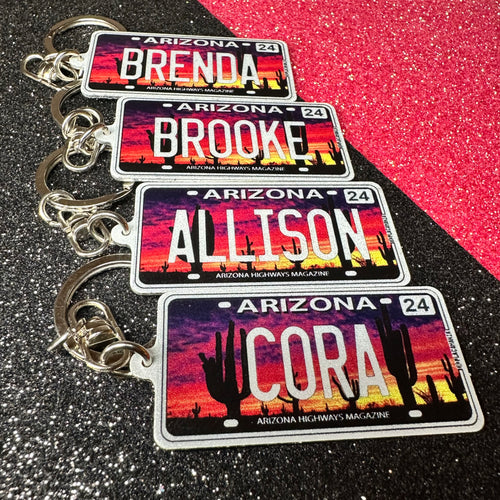 Arizona License Plate Custom Keychain