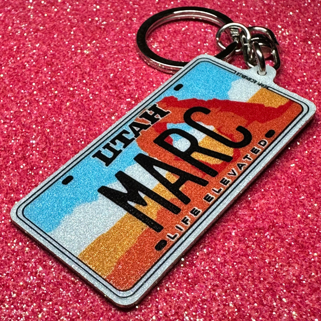 Utah License Plate Custom Keychain