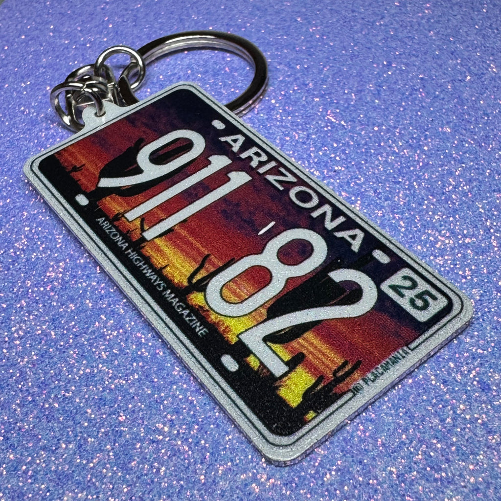 Arizona License Plate Custom Keychain