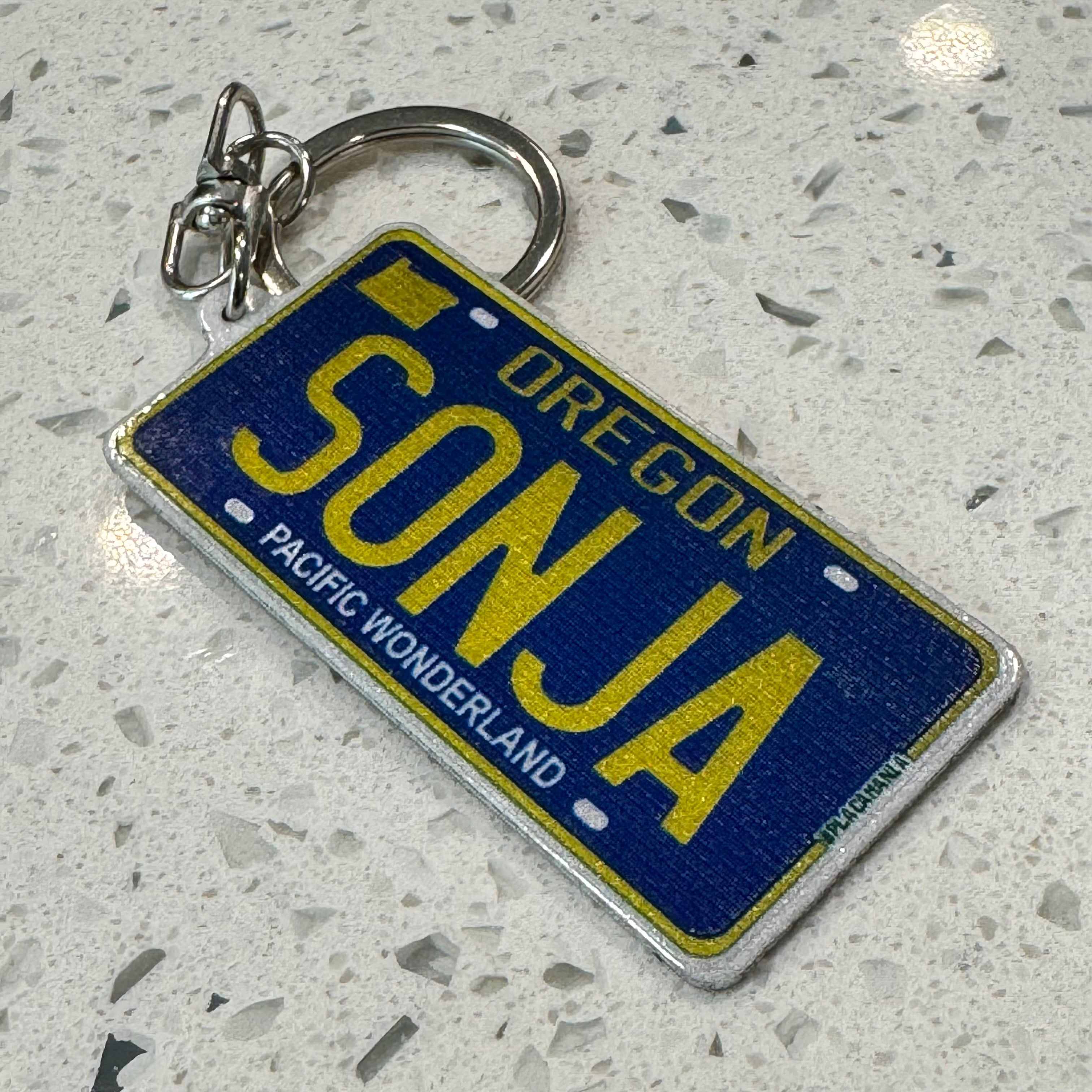 Custom US License Plate Keychain