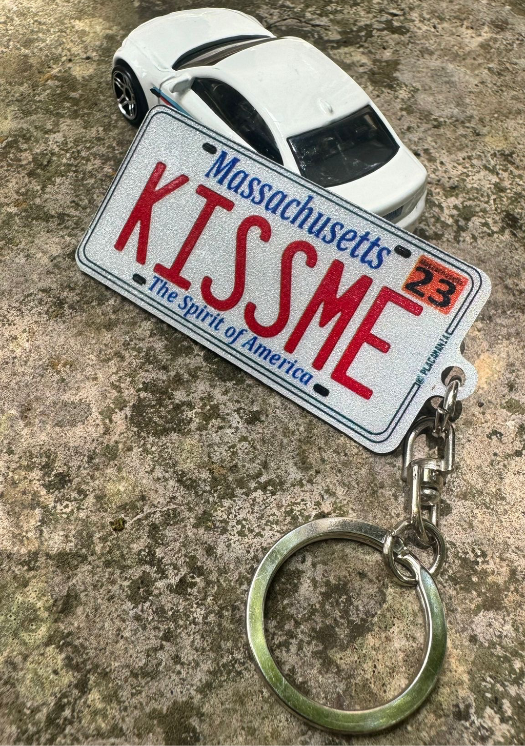 Massachusetts License Plate Custom Keychain