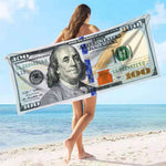 100 bill beach towel
