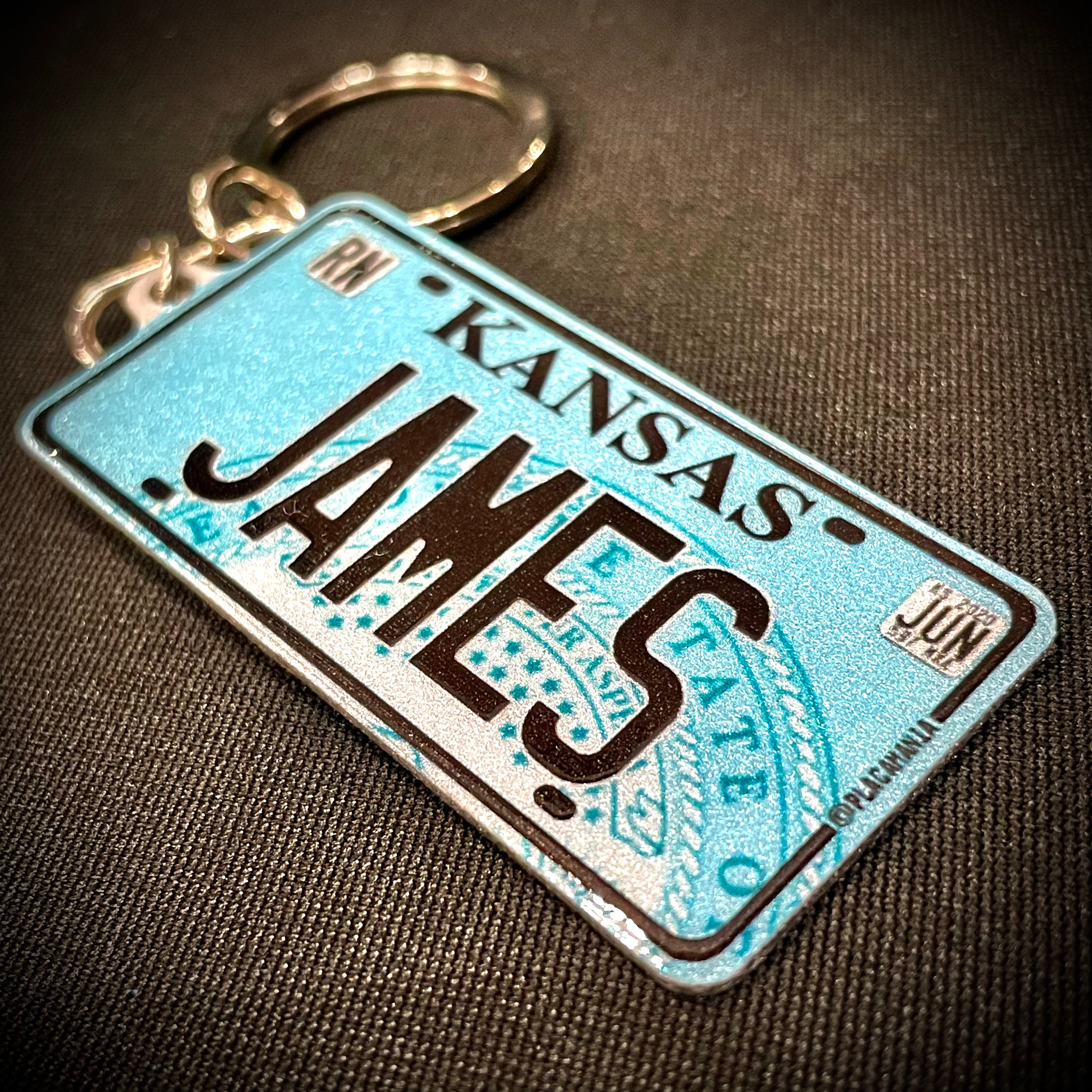 Kansas License Plate Custom Keychain