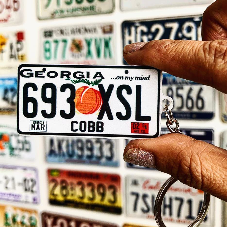 Georgia License Plate Custom Keychain