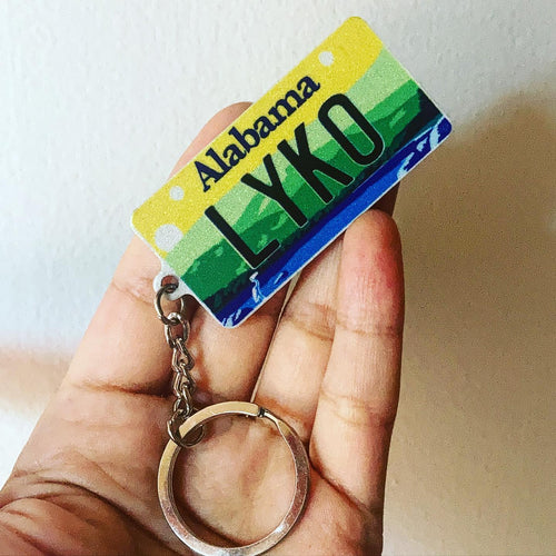 Alabama License Plate Custom Keychain