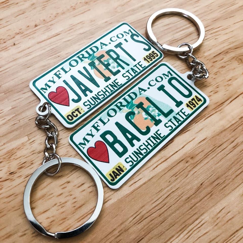 Florida License Plate Custom Keychain