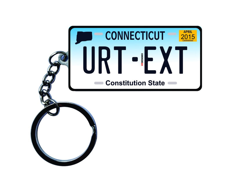 Connecticut License Plate Custom Keychain